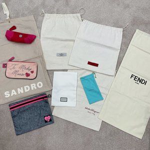 10 MIXED BRAND NEW OR 99% NEW LUXURY DUST BAGS